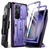 Tongate for Samsung Galaxy S23 Ultra Case, [Bulit-in Slide Camera Cover & Screen Protector] [2 Front Frame] Military Grade Shockproof S23 Ultra Phone Case with Kickstand & Belt-Clip 6.8", Purple