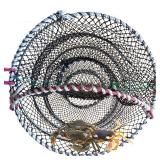 AncBace Crab Trap Fishing Traps Line Net Fishing Accessories Lobster Shrimp Cage Bait Case Poetable Folded