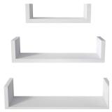 SRIWATANA Floating Shelves Wall Mounted, Solid Wood Wall Shelves, White