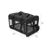 Amazon Basics Soft-Sided Mesh Pet Travel Carrier for Dog, Cat, Medium, 16.5" L x 9.4" W x 9.8" H, Black