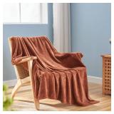 NEWCOSPLAY Super Soft Throw Blanket Coffee Premium Silky Flannel Fleece Leaves Pattern Lightweight Bed Blanket All Season Use (Coffee, Throw(50"x60"))