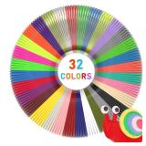 FIROS PLA 3D Pen Filament Refills Pack, 32 Colors 3D Pen PLA Filament, Each Color 16.4 ft,3D Printing Pen PLA Filament, Compatible with SCRIB3D MYNT3D 3D Pen, Not Suitable for 3Doodler