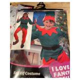 Elf Costume 5 pc Kids XL Top Trousers, Hat Belt and Boots