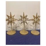 Table Top Star Gold Decorations (Set of 3) 10 inch Tall