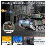 Supdex RC Tank, 1:18 Alloy Metal M1A2 Abrams Remote Control Model Army Toys, 2.4Ghz Military Tank with Smoke, Sound and Lights, RC Vehicle That Shoots BBS and Water Bombs for Adults and Kids - Retail: