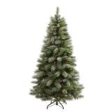 6ft Nearly Natural Unlit Snowed French Alps Mountain Pine with Pinecones Artificial Christmas Tree - Retail: $172.99