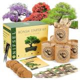 Bonsai Tree kit -NIFSEL Bonsai Growing Kit - Complete Starter Kit, 5 Types of Trees - Culture Medium, Plant Marker, Burlap Pots - Indoor Garden Gardening - Unique Garden Gift, Housewarming Present