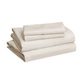 Amazon Basics Lightweight Super Soft Easy Care Microfiber 4-Piece Bed Sheet Set with 14-Inch Deep Pockets, King, Beige, Solid