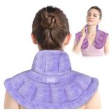 SuzziPad Microwave Heating Pad for Neck /Shoulder Pain Relief, Stress Relief, Heat Pad Microwavable, Heated Neck Wrap Microwavable, Purple