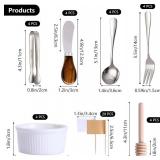 Charcuterie Accessories(25 Psc), Cheese Spreaders For Charcuterie Board, Mini Serving Spoons, Blank Toothpick Flags, Bowl For Christmas Pastry Making, forks And Mini Serving Tongs