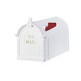 Ambrose White Post Mount Mailbox