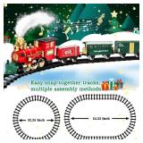 OleFun Christmas Train Set, Electric Train with Water Steam, Sounds & Lights, Model Train Set for Under The Xmas Tree, Railway Kit Gifts for 3, 4, 5, 6, 7, 8+ Year Old Boy & Girl