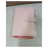 Budget Binder Cash Envelopes for Budgeting Money Organizer for Cash Money Envelopes for Cash Leather A6 Budget Binder with Zipper envelopes (Pink)