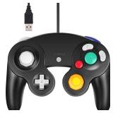 Arrocent GC Controller, Replacement for Gamecube Controller, Compatible with Wired USB Game Cube Controller/PC Windows 7 8 10 (Black)