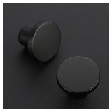 Ravinte 7 Pack Matte Black Cabinet and Drawer Knobs - 1-1/5 Inch Round Pulls for Kitchen, Dressers and Closets