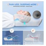 Cervical Pillow for Neck Pain Relief, Hollow Design Odorless Memory Foam Pillows with Cooling Case, Adjustable Orthopedic Bed Pillow for Sleeping, Contour Support for Side Back Stomach Sleepers