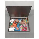 Metal Aramis Box 10.5x8x2.25" with Vintage Toys