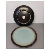 (6) Stoneware Target Dinner Plates