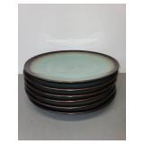 (6) Stoneware Target Dinner Plates