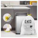 EKO Easy-Dispense Roll of 60 Count Extra-Strong Drawstring Kitchen Trash Bags - 21 Gallon Garbage Bags (79.5L) 1 pack, Code G