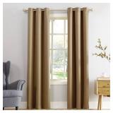 Sun Zero Easton Energy Saving Blackout Grommet Curtain 2 Panels, 40" x 84", Taupe