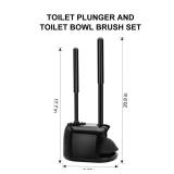 SetSail Toilet Brush and Plunger Set, Toilet Plungers for Bathroom Heavy Duty Toilet Bowl Brush and Holder Hidden Toilet Plunger and Brush Set for Deeply Cleaning - Black