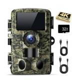 Dargahou Trail Camera - 4K 48MP Game Camera with Night Vision, 0.05s Trigger Motion Activated Hunting Camera, IP66 Waterproof, 130 Wide-Angle with 46pcs No Glow Infrared LEDs for Outdoor Wildlife - Re