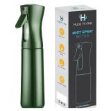 Hula Home Continuous Spray Bottle for Hair (10.1oz/300ml) Empty Ultra Fine Plastic Water Mist Sprayer For Hairstyling, Cleaning, Salons, Plants, Essential Oil Scents & More - Green