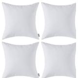 MIULEE Pack of 4 Christmas Outdoor Waterproof Pillow Covers Square Decorative Garden Cushion Cases Throw Pillowcase for Tent Park Couch 18x18 Inch White Pillow Covers