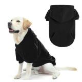 EXPAWLORER Basic Dog Hoodie-Fall Dog Sweater for Large Dogs Boys,Girls with Leash Hole and Pocket, Dog Cold Weather Clothes, Dog Fleece Coat for Winter(Black,L)