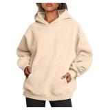 Trendy Queen Womens Oversized Hoodies Fleece Sweatshirts Long Sleeve Sweaters Pullover Fall Outfits Apricot S