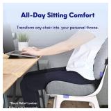 Cushion Lab Patented Pressure Relief Seat Cushion for Long Sitting Hours on Office/Home Chair, Car, Wheelchair - Extra-Dense Memory Foam for Hip, Tailbone, Coccyx, Sciatica - Light Grey