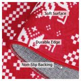 ROYHOME Christmas Runner Rug Snowflake and Xmas Tree Boho Hallway Area Rug Xmas Holiday Decorative Bedroom Throw Rug Runner Machine Washable Floor Carpet for Kitchen Laundry Living, 2x8 Feet