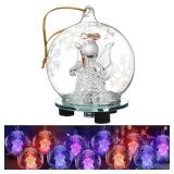 Syhood LED Angel Ornaments for Christmas Tree 2.4 Inch Lighted Angel Snow Globe Decorations Color Changing Crystal Ball Hanging Ornament for Xmas Decor(12 Pcs, Prayer)