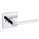 Kwikset Lisbon Interior Privacy Door Handle with Lock, Door Lever For Bathroom and Bedroom, Polished Chrome Reversible Keyless Push Button Lock Door Lever