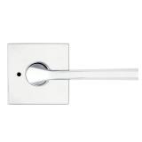 Kwikset Lisbon Interior Privacy Door Handle with Lock, Door Lever For Bathroom and Bedroom, Polished Chrome Reversible Keyless Push Button Lock Door Lever