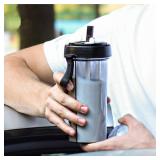 YYDSJFM Creative Water Cup,One Cup of Two Different Drinks Two Straws Couple Outdoor 600ml Drinking Cup for Camping Hiking Backpacking Travel Office,C