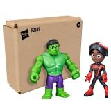 Spidey and His Amazing Friends Hero Reveal 2-Pack, Marvel Action FiguresMask Flip Feature, Miles Morales and Hulk