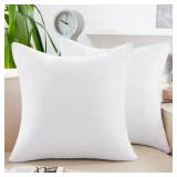 Deconovo 18x18 Pillow Inserts(Pack of 2), Soft Fluffy Plump Pillow Stuffer, 18 Inch Square Pillow Inserts, White Throw Pillows for Couch Bed Sofa, Decorative Indoor Outdoor Lumbar Support Pillow