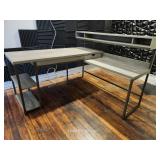 2 Tier Grey And Metal Desk