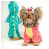 Hotumn Dinosaur Dog Halloween Costume Pet Dino Hoodie for Large Dogs (XXXX-Large, Pink)