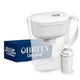 Brita Water Filter Pitcher for Tap and Drinking Water with 1 Standard Filter, Lasts 2 Months, 6-Cup Capacity, BPA Free, White