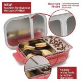 Signoraware Stainless Steel Bento Box For Men, 24 Oz, Pink, Leakproof Between 2 Compartments