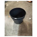 Vigoro 20 in. Kyra Large Black Resin Planter (20 in. D x 17.3 in. H) with Attached Saucer