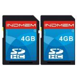 INDMEM SD Card 4GB SDHC Class 4 Flash Memory Card 4 GB Digital Camera Cards 2 Packs