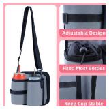 Travel Cup Holder for Luggage Portable Luggage Cup Holder for Suitcases with Shoulder Strap Lightweight Outdoor Storage Bag for Drinks, Cards, Keys, Mobile Phones Gifts for Travelers (Gray)