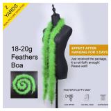 A 2 Yards 20g Green Fluffy Marabou Feather Boa for DIY Craft Sewing Trim Home Wedding Party Christmas Decoration