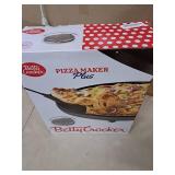 Betty Crocker Pizza Maker Plus, 12" Indoor Electric Grill, Nonstick Griddle Pan for Pizzas, Quesadillas, Tortillas, Nachos and more, 12" Electric Griddle for Delicious Meals and Snacks, Silver