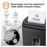 Bonsaii 10-Sheet Cross Cut Paper Shredder, 5.5 Gal Home Office Heavy Duty Shredder for Credit Card, Staple, Clip with Transparent Window(C209-D)