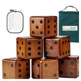 SpexDarxs Giant Yard Dice Set, 3.5ââ Large Wooden Dice Set with Scoreboard & Carrying Bag,Indoor & Outdoor Backyard Lawn Game for Teenage Adult and Family